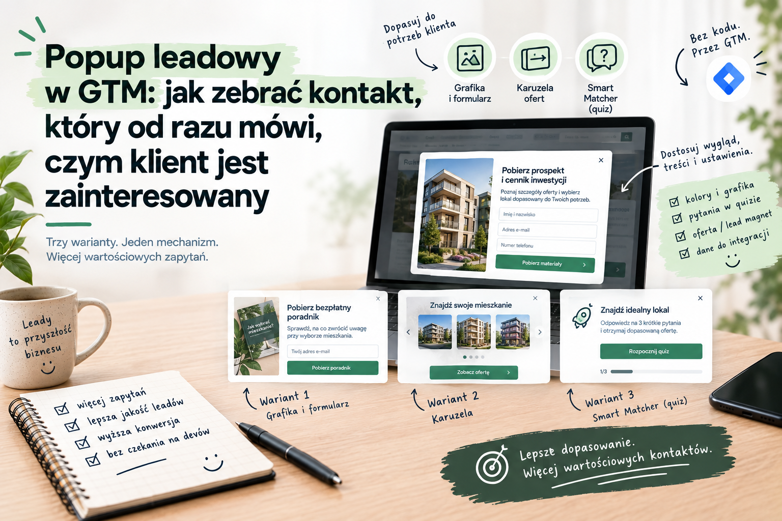 Popup leadowy w GTM: jak zebrać kontakt, który od razu mówi, czym klient jest zainteresowany