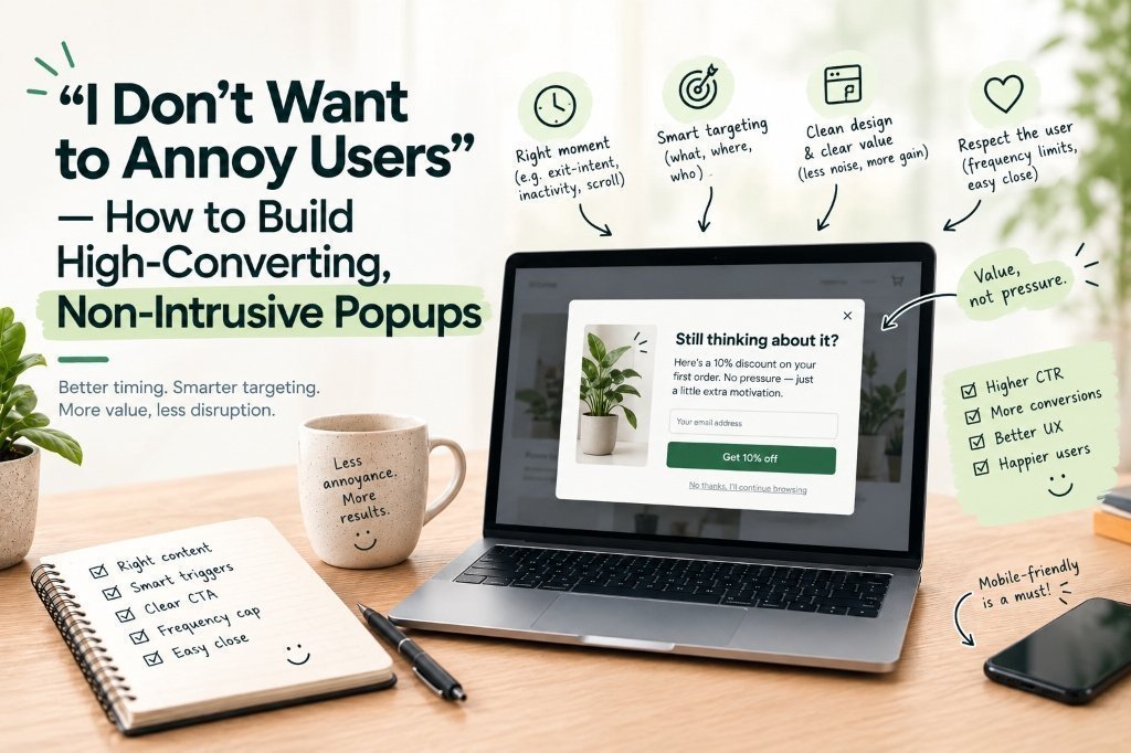 "I Don't Want to Annoy Users" – How to Build High-Converting, Non-Intrusive Popups